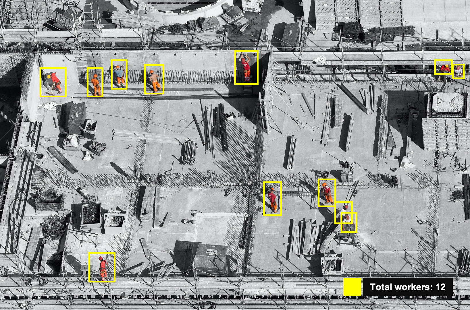 Use computer vision to identify number of workers at construction site